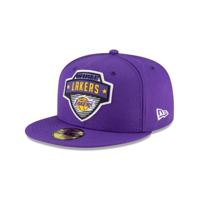 Purple Los Angeles Lakers Hat - New Era NBA Tip Off Edition 59FIFTY Fitted Caps USA3687102